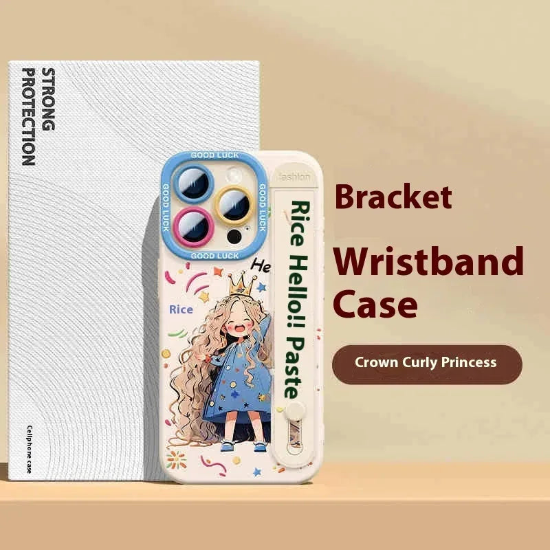 wrist-strap-bracket-silicone-drop-resistant-iphone-case - Viexta