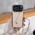 Over-the-shoulder Lanyard Leather iPhone Case - Viexta