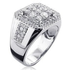 silver-square-diamond-ring - Viexta