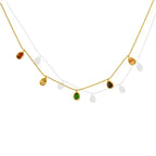 Colorful Zircon Pendant Clavicle Necklace - Viexta