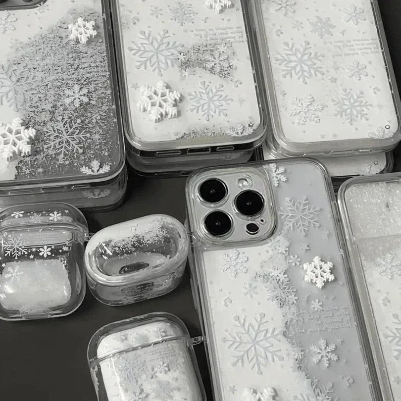 winter-snowflake-quicksand-iphone-case - Viexta