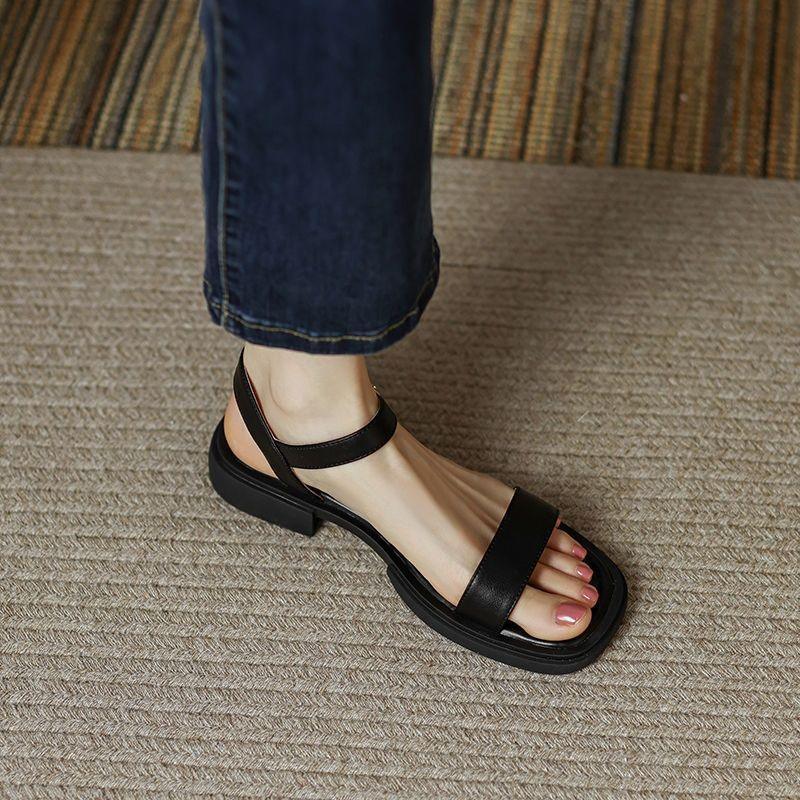 Summer Flat Soft Sole Leather French Sandals - Viexta