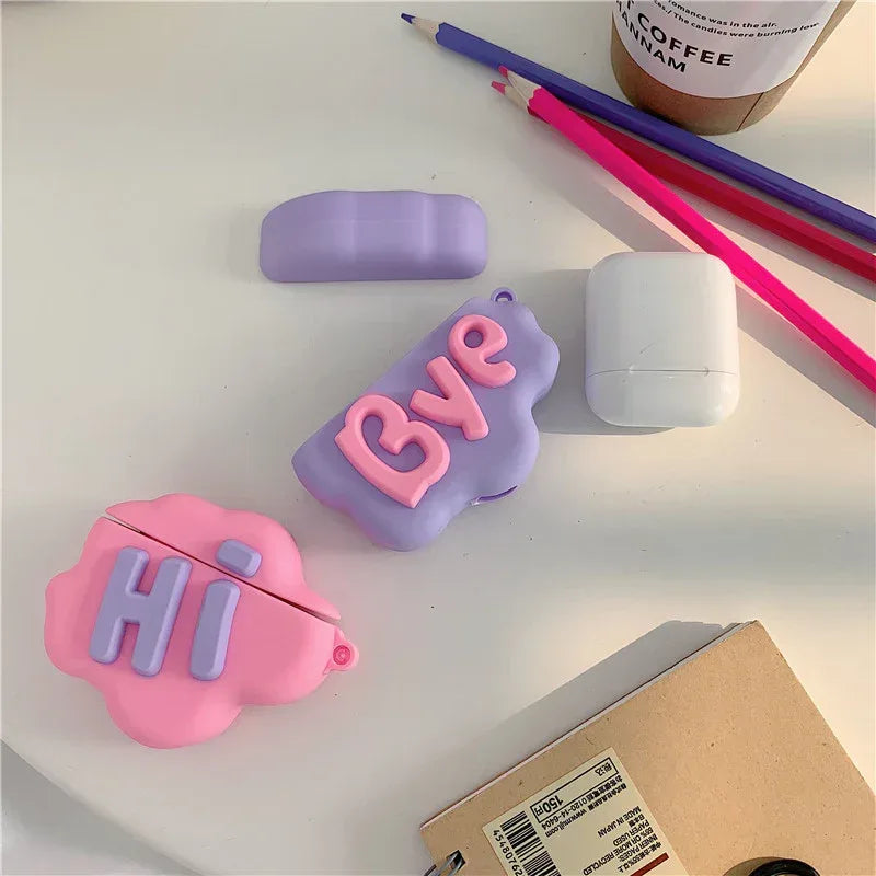 HI BYE Cloud 3D IPHONE AirPods Case - Viexta