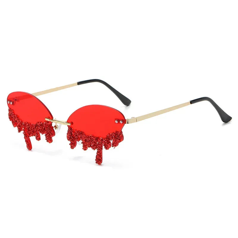 Cross-border Tears Diamond Studded Sunglasses - Viexta