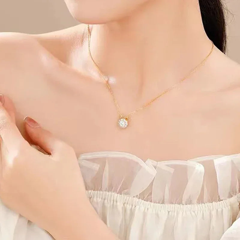 Stainless Steel Rotating Clavicle Necklace - Viexta