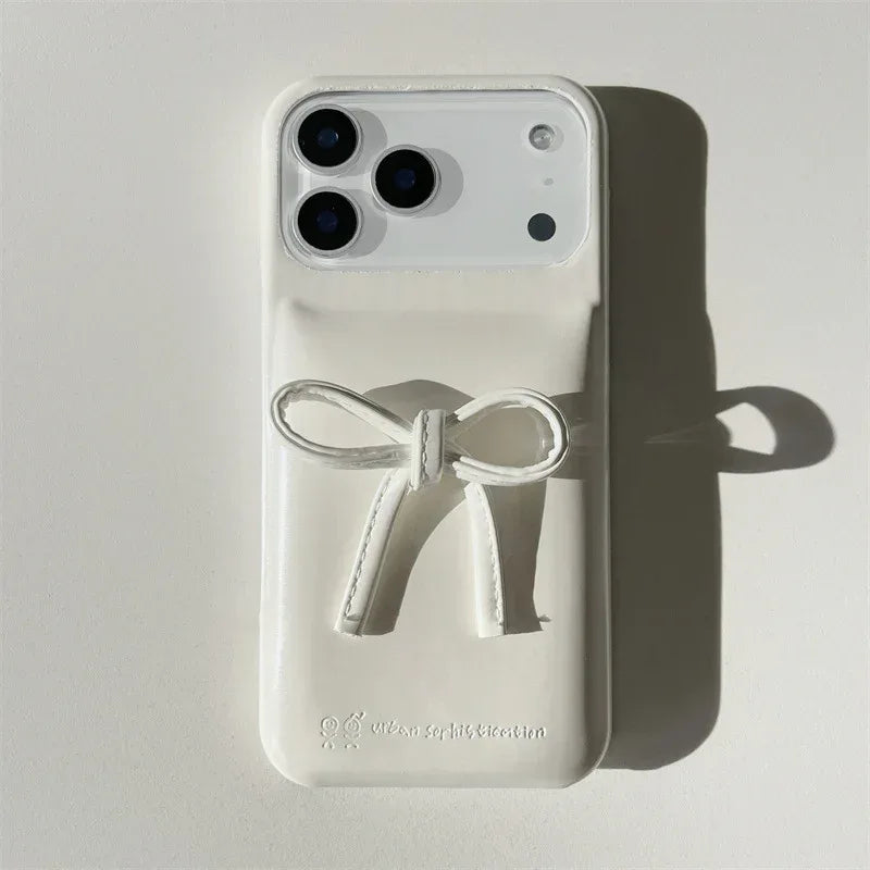 French-style Instagram 3D Solid-color Bow iPhone Case - Viexta