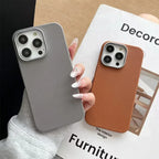 Plain Leather Solid Color iPhone Cover - Viexta