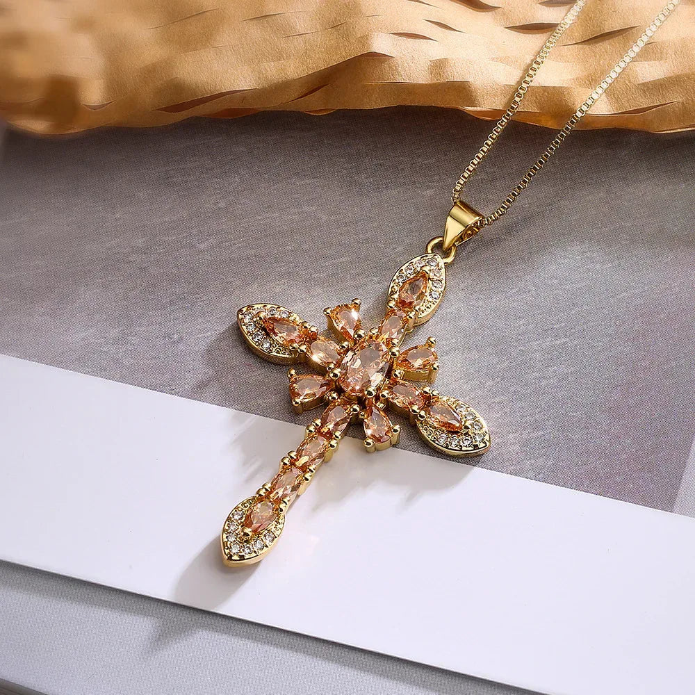 European Exquisite 18K Gold Zircon Necklace - Viexta