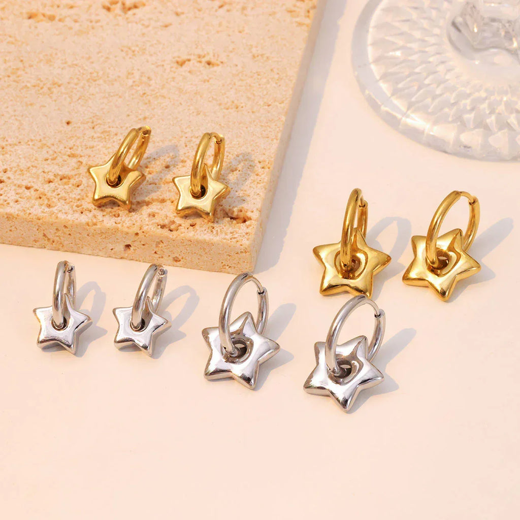 itanium-steel-star-earrings - Viexta