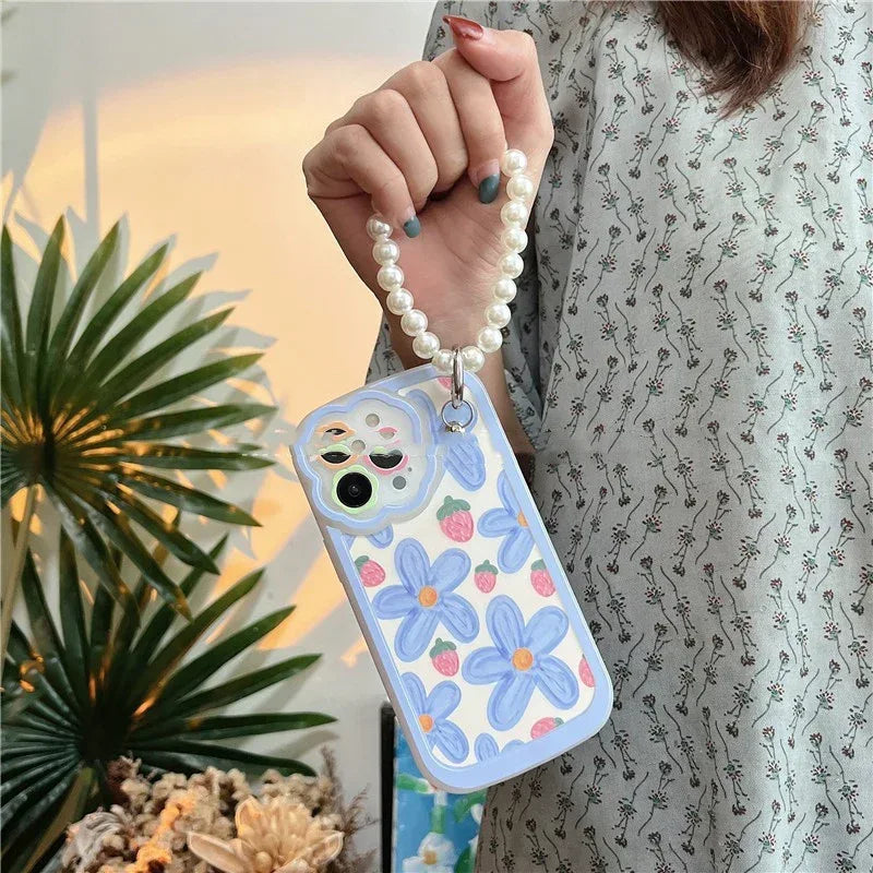 Blue Flower Pearl iPhone Case - Viexta