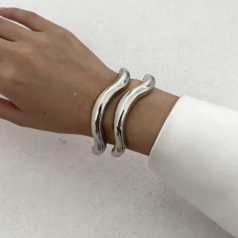 Cross-Border Design-Driven Irregular Metal Bracelet