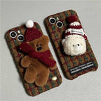autumn-winter-red-plush-plaid-iphone-case - Viexta