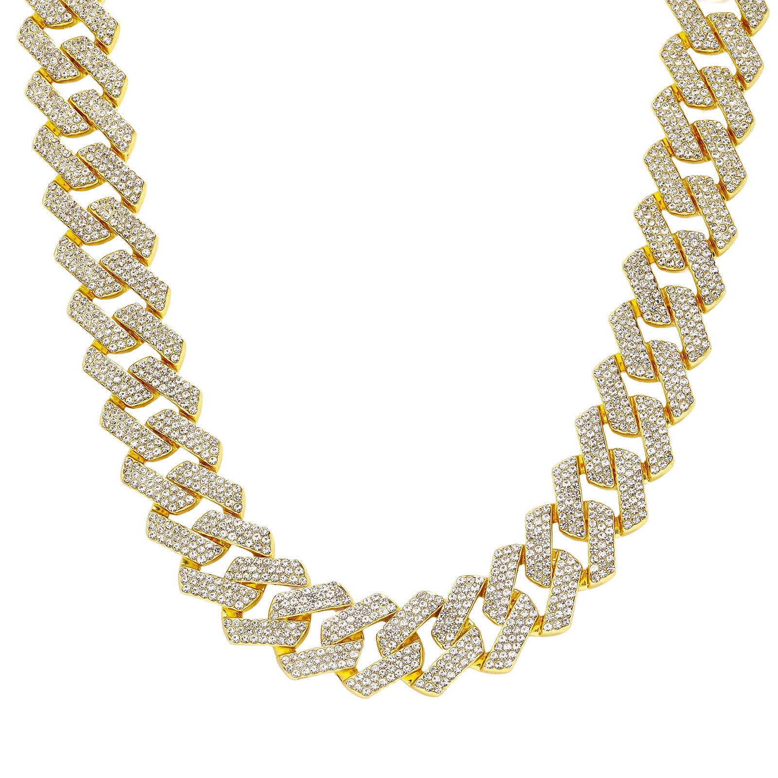 20mm Diamond-Shaped Cuban-Link Necklace