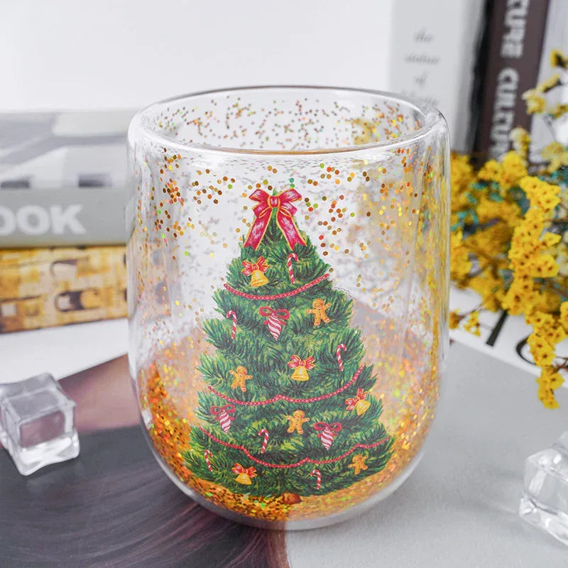 creative-christmas-style-double-layer-glass-cup-kitchen-gadgets - Viexta