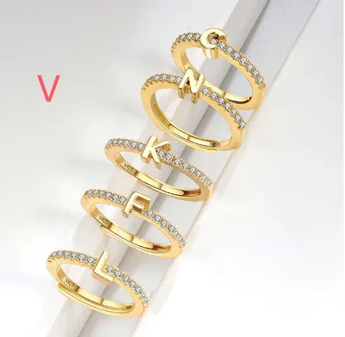 s925-sterling-silver-micro-inlaid-letters-ring - Viexta