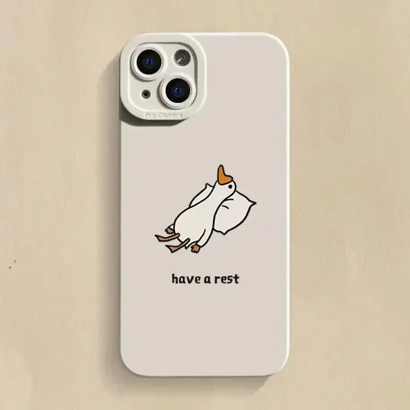 Creative Cute Cartoon Duck Silicone iPhone Case - Viexta