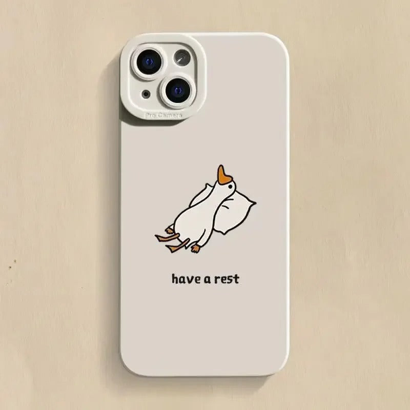 Creative Cute Cartoon Duck Silicone iPhone Case
