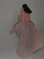 Sequined Backless Evening Dress - Viexta