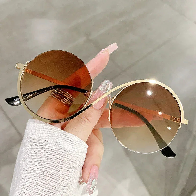 womens-round-frame-irregular-uv-resistant-sunglasses - Viexta