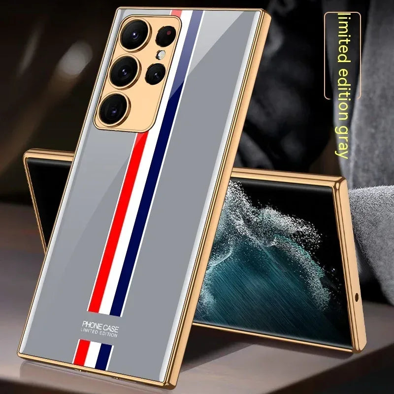 Soft Edge Electroplated Glass S Series Phone Case - Viexta