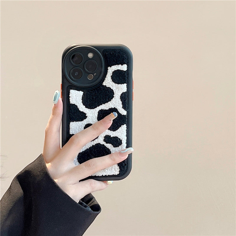 Creative Plush Cows Pattern iPhone Case