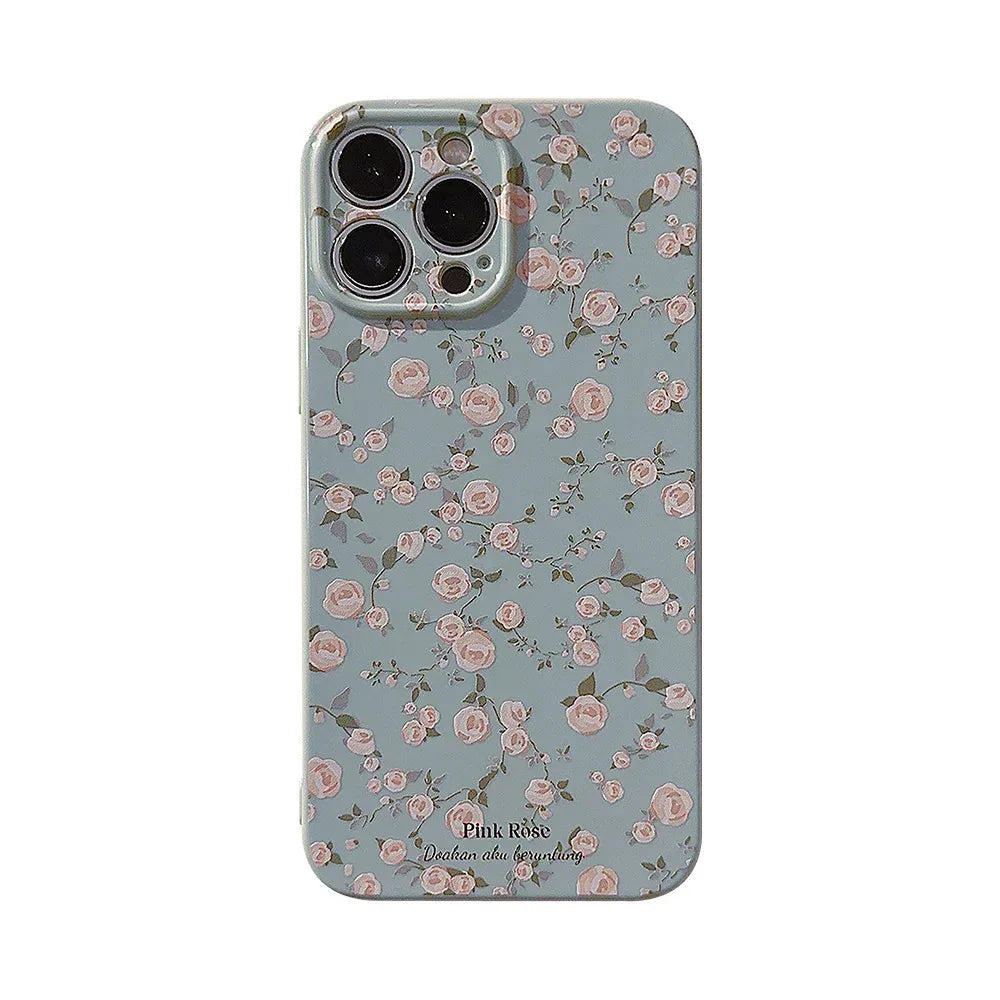 Korean Vintage Floral iPhone Case - Viexta