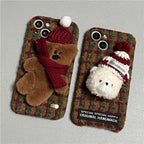 autumn-winter-red-plush-plaid-iphone-case - Viexta