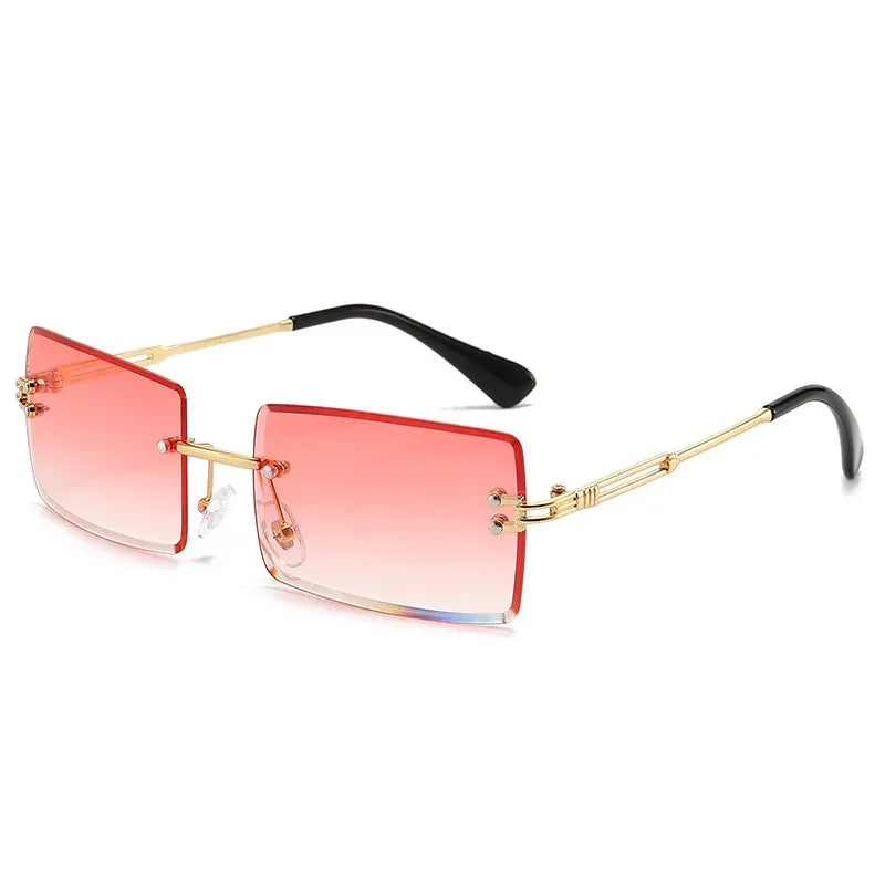 Women's Fashionable Rimless Cut Edge Gradient Sunglasses - Viexta