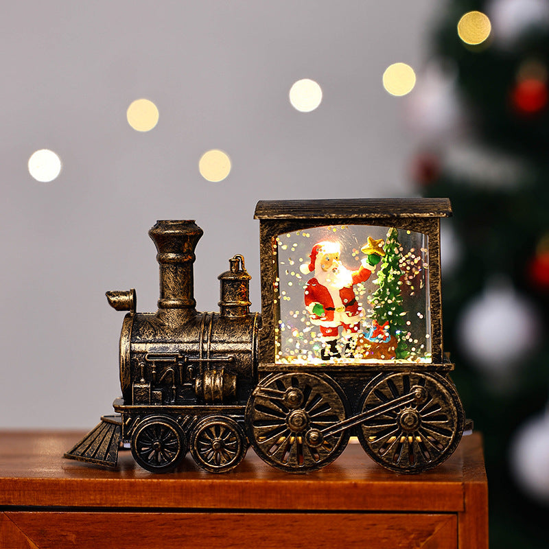 Christmas Gift Train Decoration Small Night Lamp