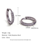 Rounded Edge Zircon Earrings - Viexta