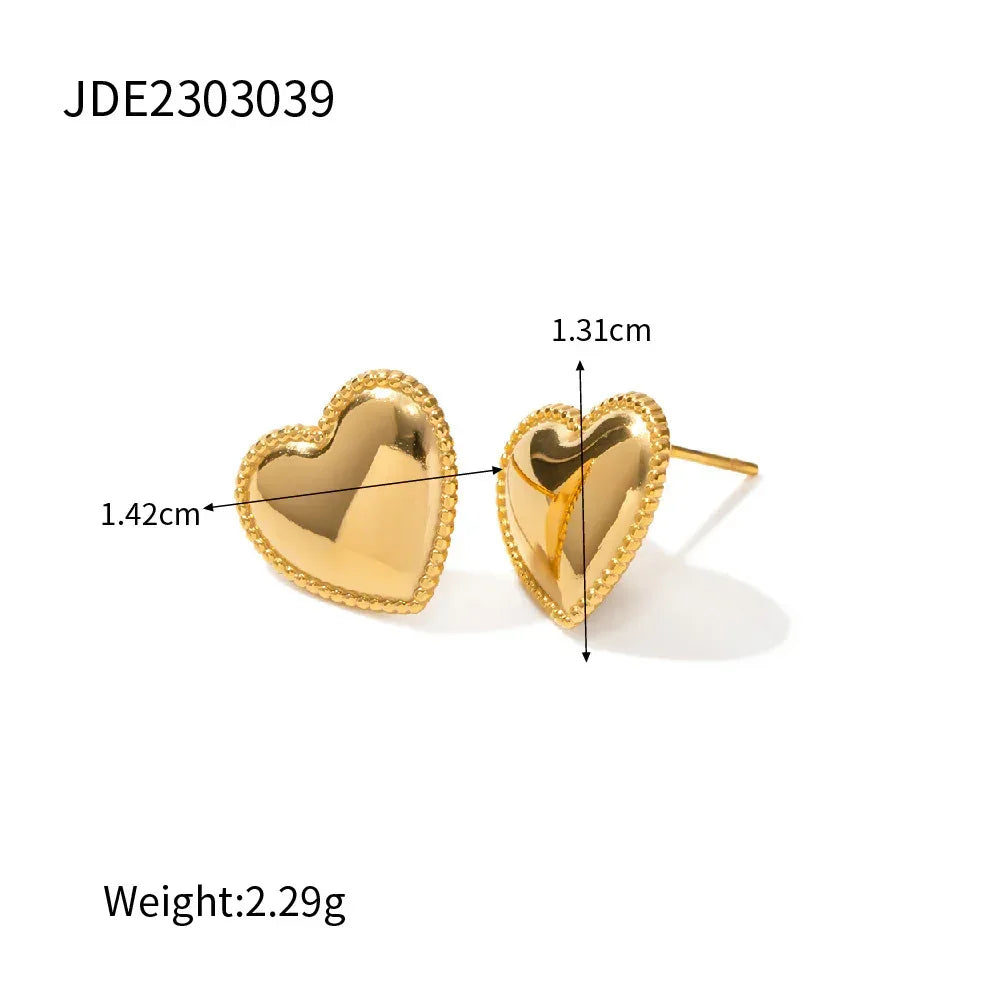 Ruth Heart Stainless Steel Earrings - Viexta
