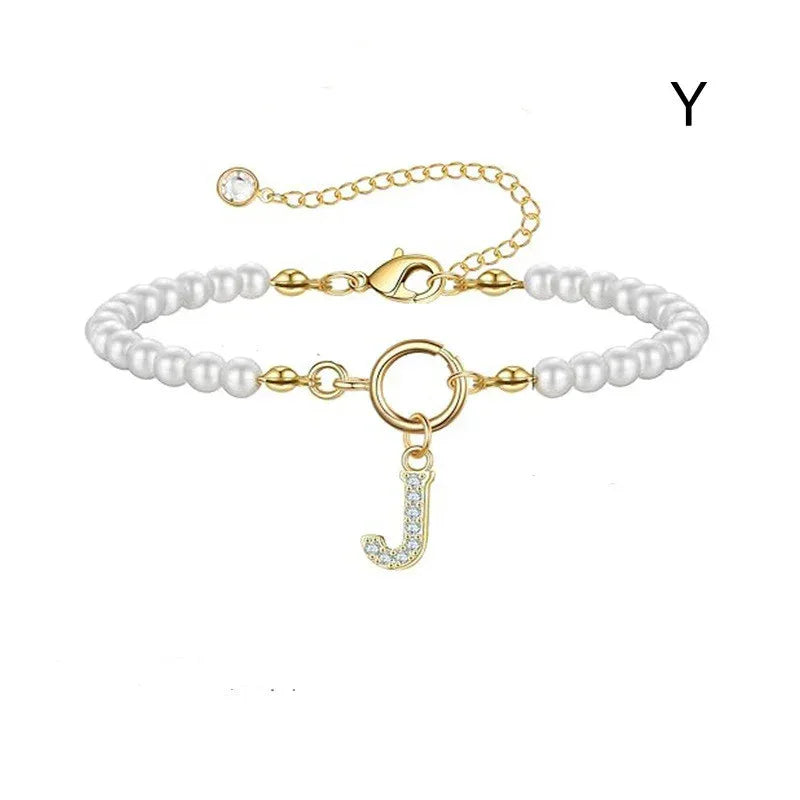 6mm Pearl Bracelet Buckle Letter - Viexta