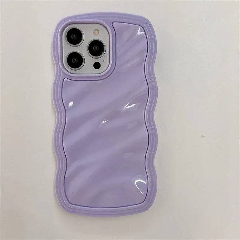 Big Wave Cream Pleated Drop-resistant iPhone Case - Viexta