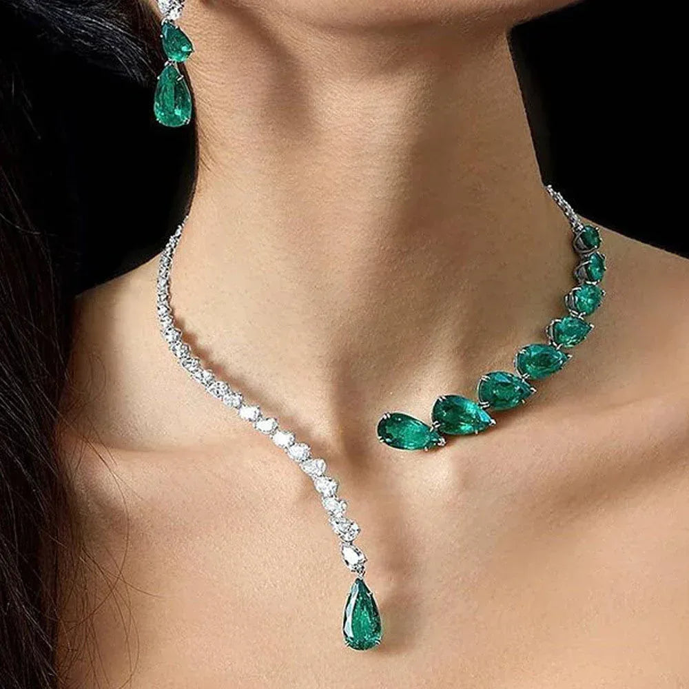 Luxury Emerald Drop Necklace - Viexta