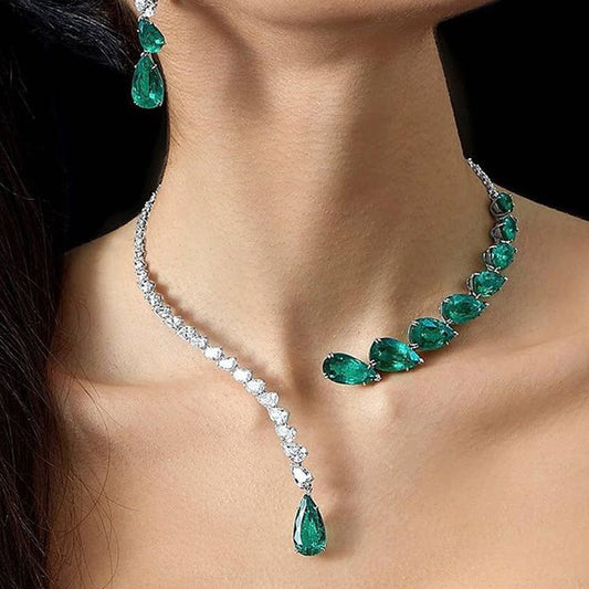 Luxury Emerald Drop Necklace