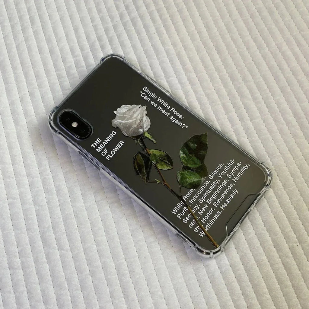 White Rose Transparent iPhone Case - Viexta