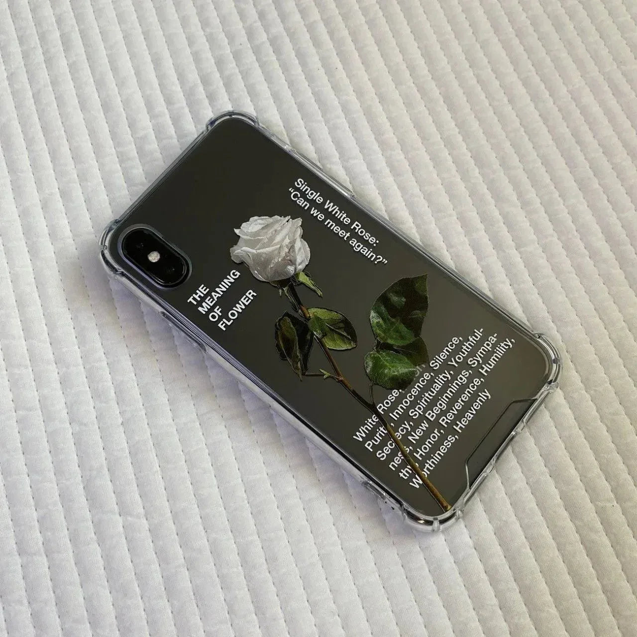 White Rose Transparent iPhone Case - Viexta