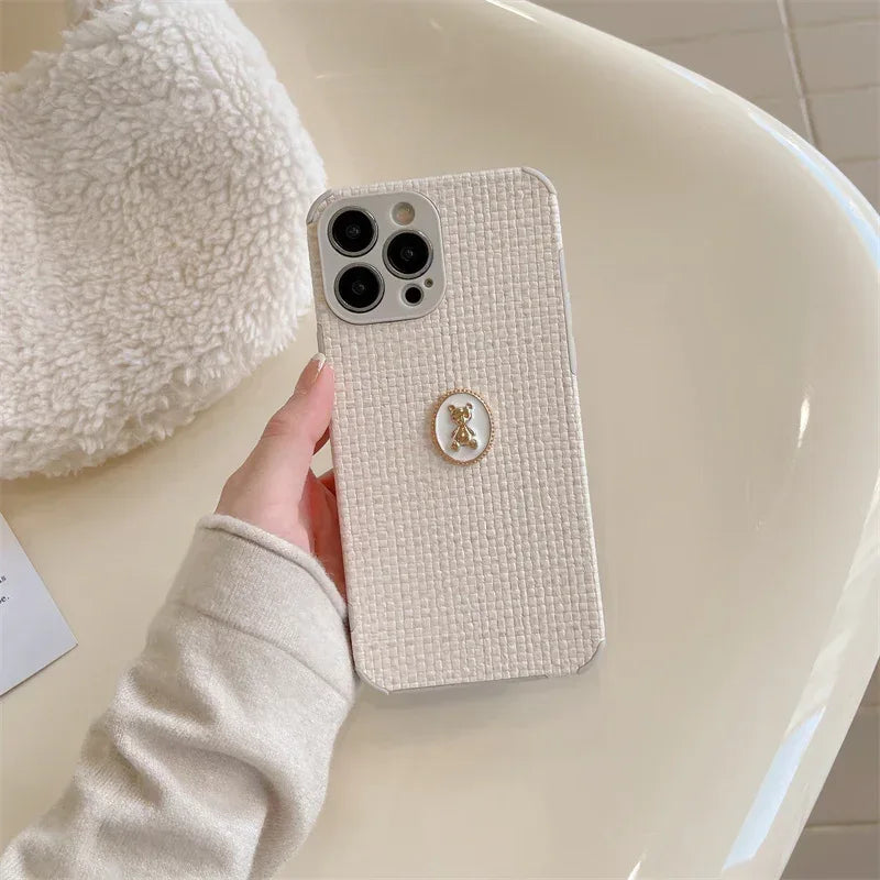 Woven High-grade Bear Flannelette iPhone Case - Viexta