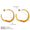 Minimalist Irregular Twisted Gold Hoop Earring