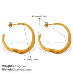 Minimalist Irregular Twisted Gold Hoop Earring