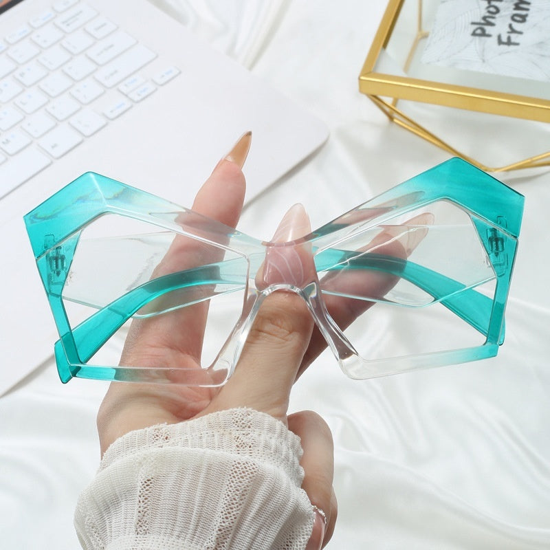 Cat's Eye Polygon Large Rim Sunglasses