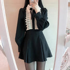 Lace Bow Elegant Long Sleeve Blouse Women - Viexta