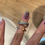 Wave Cross Brushed Ring