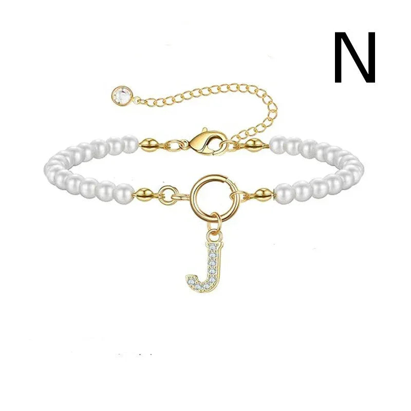 6mm Pearl Bracelet Buckle Letter - Viexta