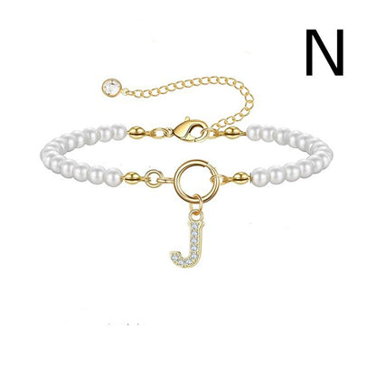 6mm Pearl Bracelet Buckle Letter