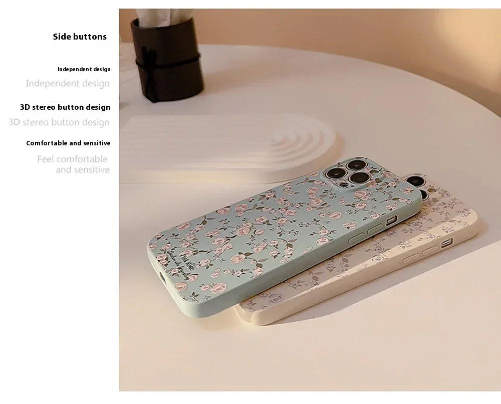 Korean Vintage Floral iPhone Case - Viexta