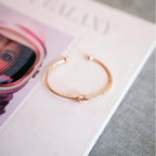 Stainless Steel Twisted Flower Button Love Bracelet - Viexta