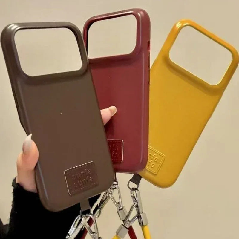 Leather Anti-fall Pure Bottom Leather Pattern iPhone Case - Viexta