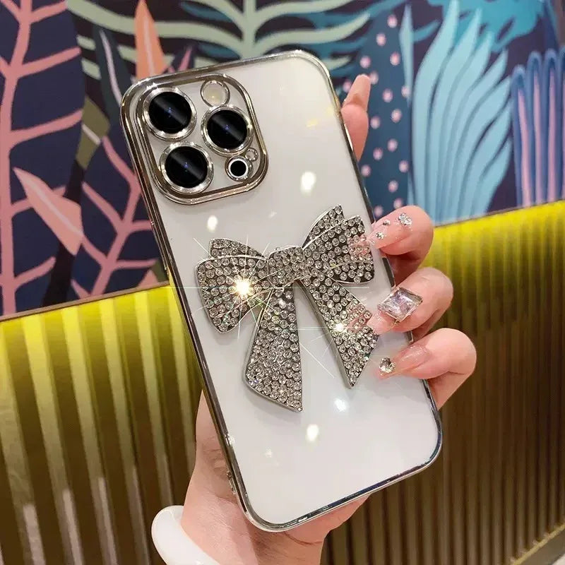 Lens Protector Diamond Bow iPhone Case - Viexta