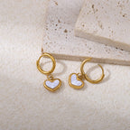 Moon-shaped Stainless Steel Pendant Earrings
